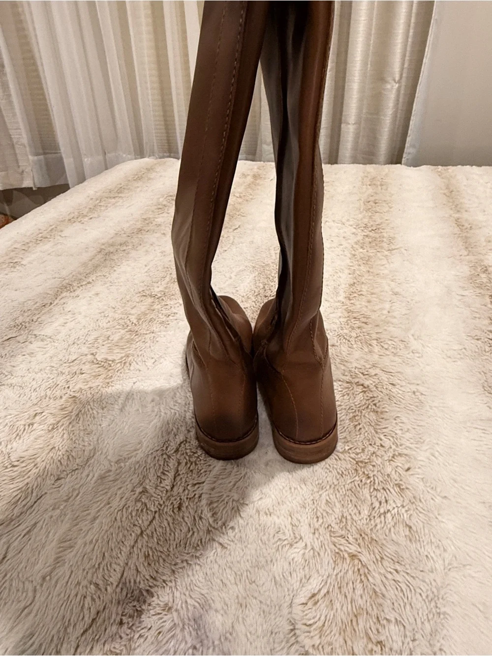 Franco Sarto Brown Leather Knee High Riding Boots Women’s 7.5 M